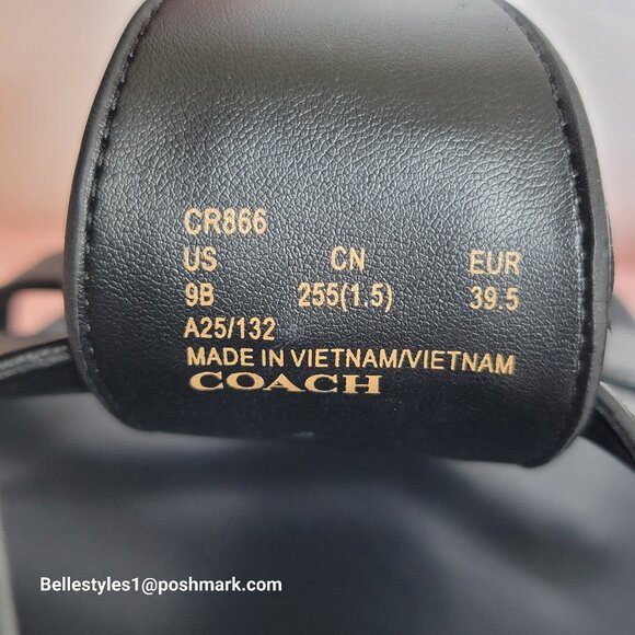 COACH Franny Leather Sandal with Ankle Buckle Closure -Black - Women’s Size 9B⭐ - Picture 14 of 16